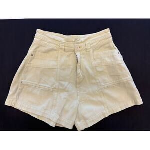 Araminta James Yellow Denim Utility High Waist Carpenter Shorts cool girl soft m